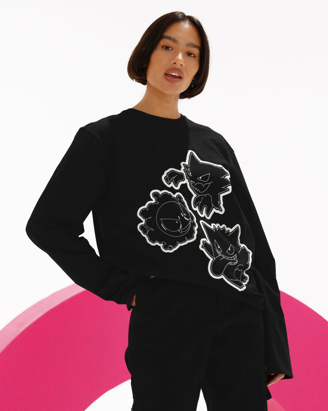 Gastly Evolution Long Sleeve Oversized Boyfriend Tee