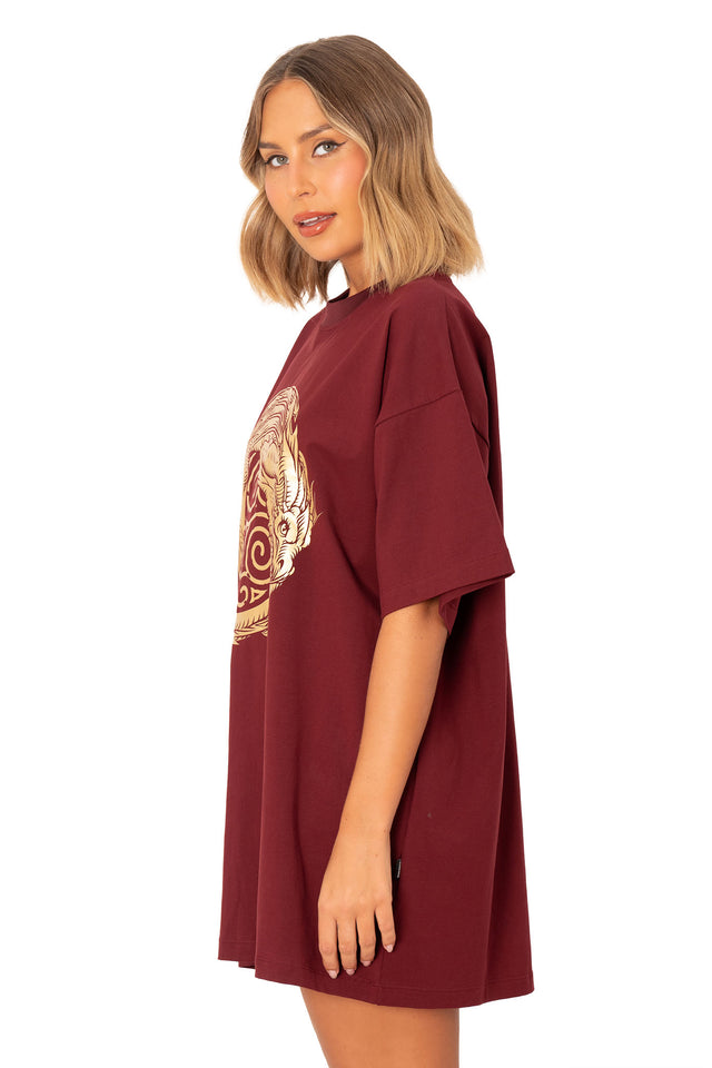 Oversized unisex graphic t shirt with ouroboros dragon design, relaxed fit and mythology inspired print for everyday wear